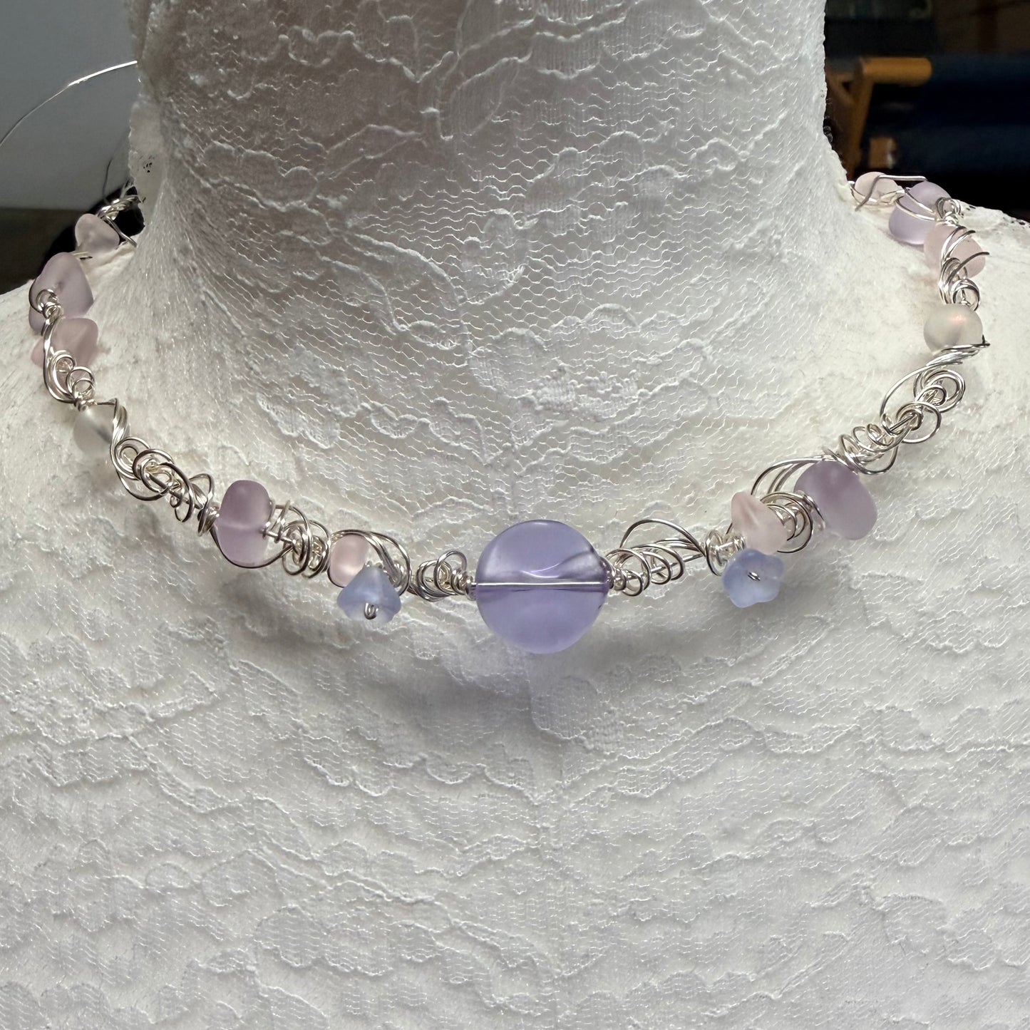 Mermaid Summer - lavender and pink necklace
