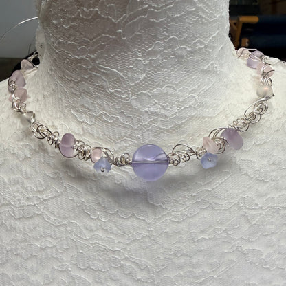 Mermaid Summer - lavender and pink necklace