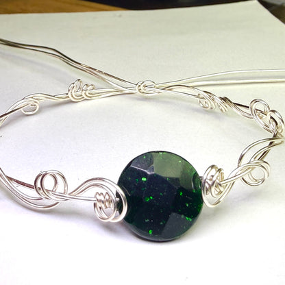 Green goldstone bracelet