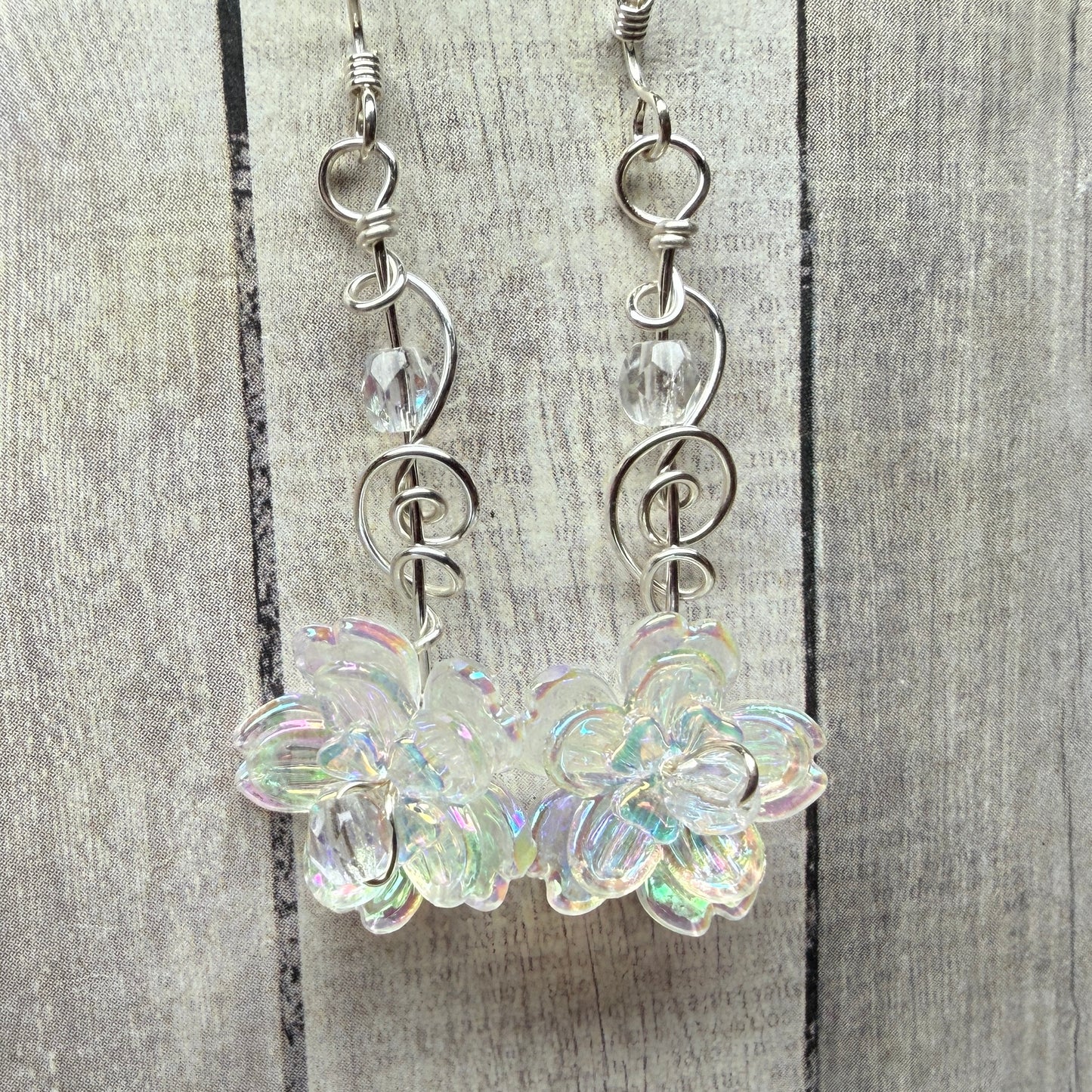 under summer skies: clear flower earrings