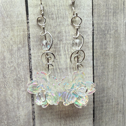 under summer skies: clear flower earrings