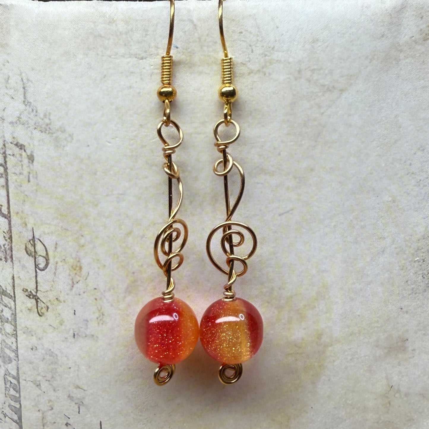 Color-changing sunset earrings - your choice of bright silver or harvest gold wire