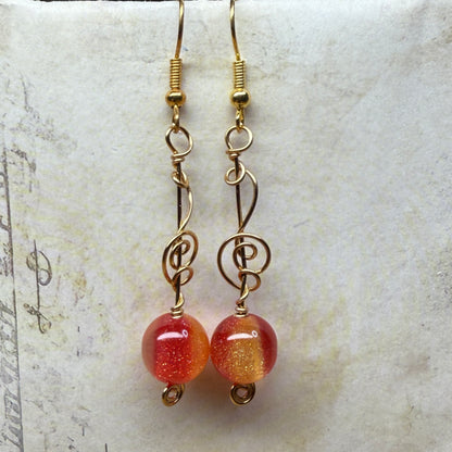 Color-changing sunset earrings - your choice of bright silver or harvest gold wire