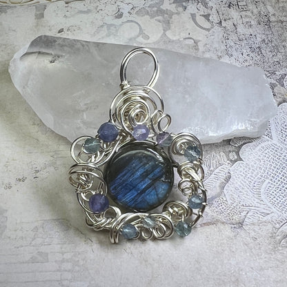 Petite Labradorite Pendant #11