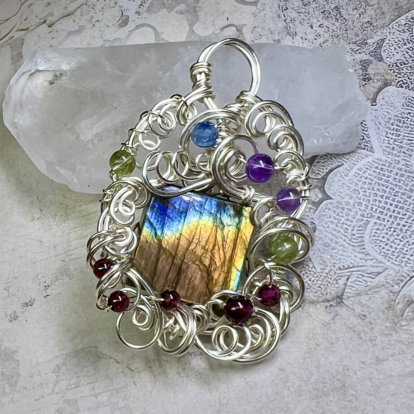 Petite Labradorite Pendant #12