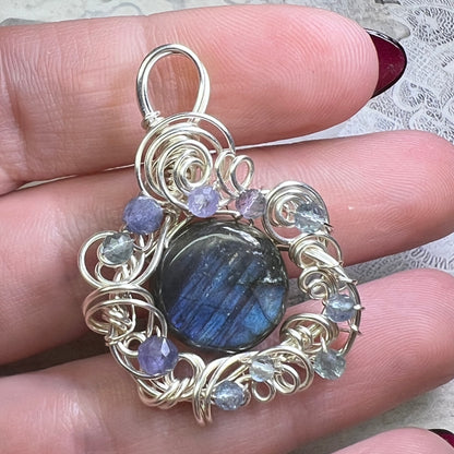 Petite Labradorite Pendant #11