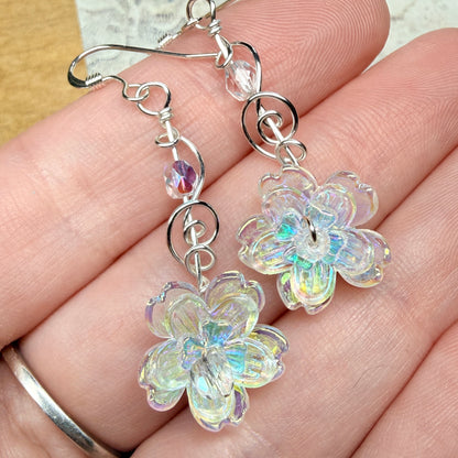 under summer skies: clear flower earrings