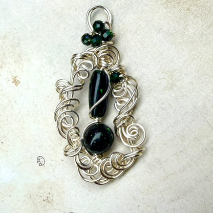 Green goldstone pendant