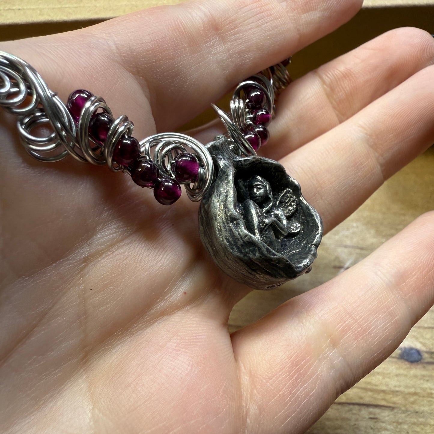 in the waiting woods -  pomegranate fairy necklace