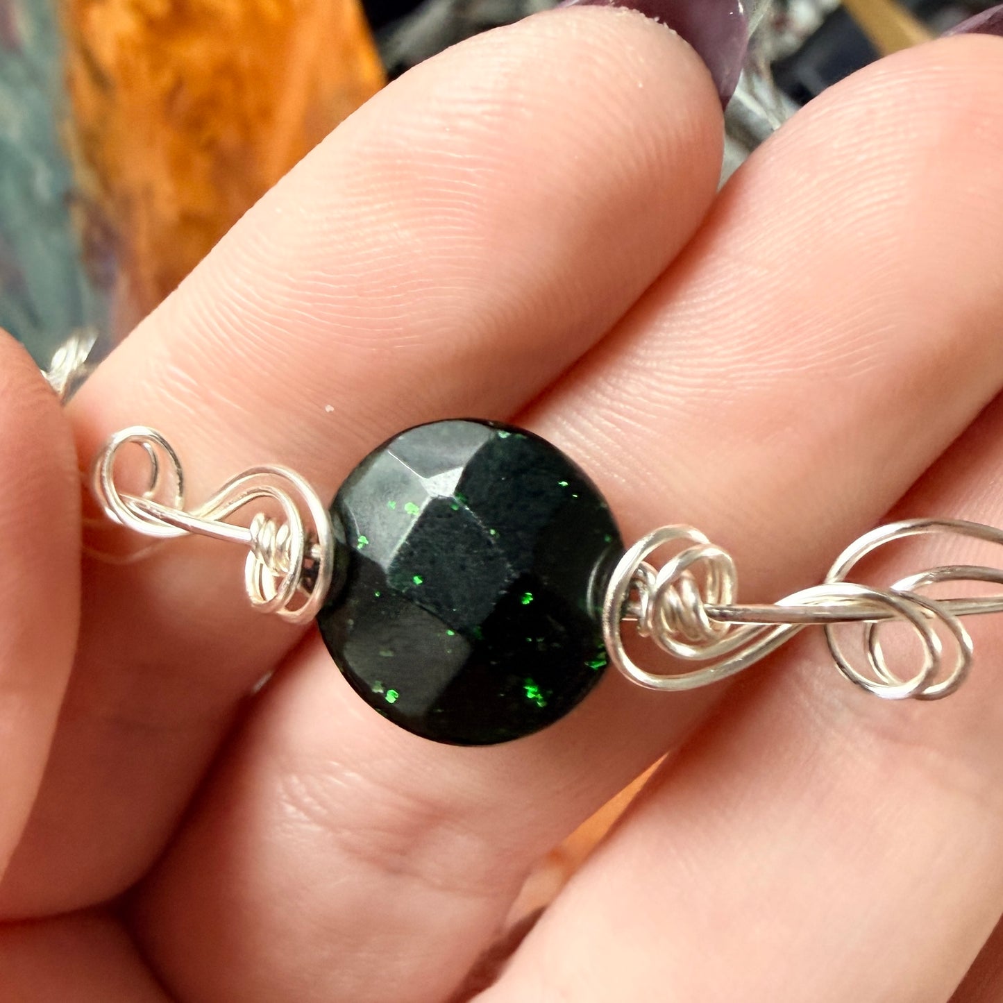 Green goldstone bracelet