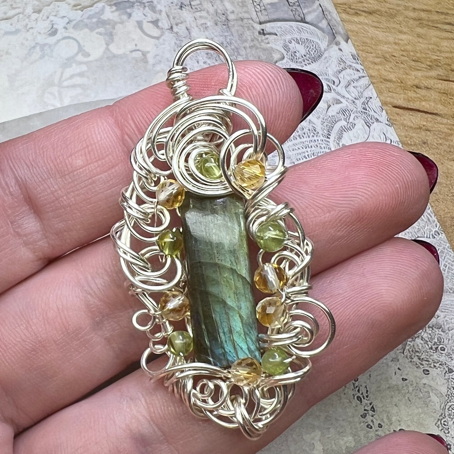 Petite Labradorite Pendant #9