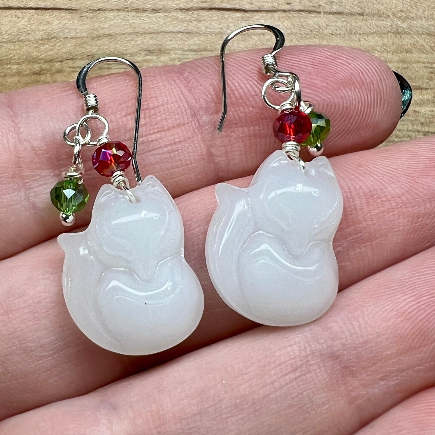 Yuletide Kitsune earrings