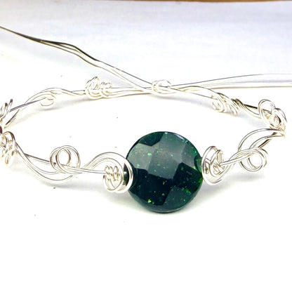 Green goldstone bracelet