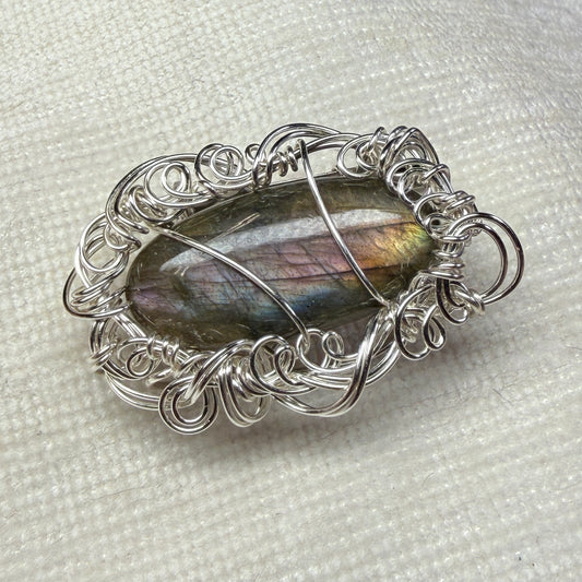 Labradorite broach - purple