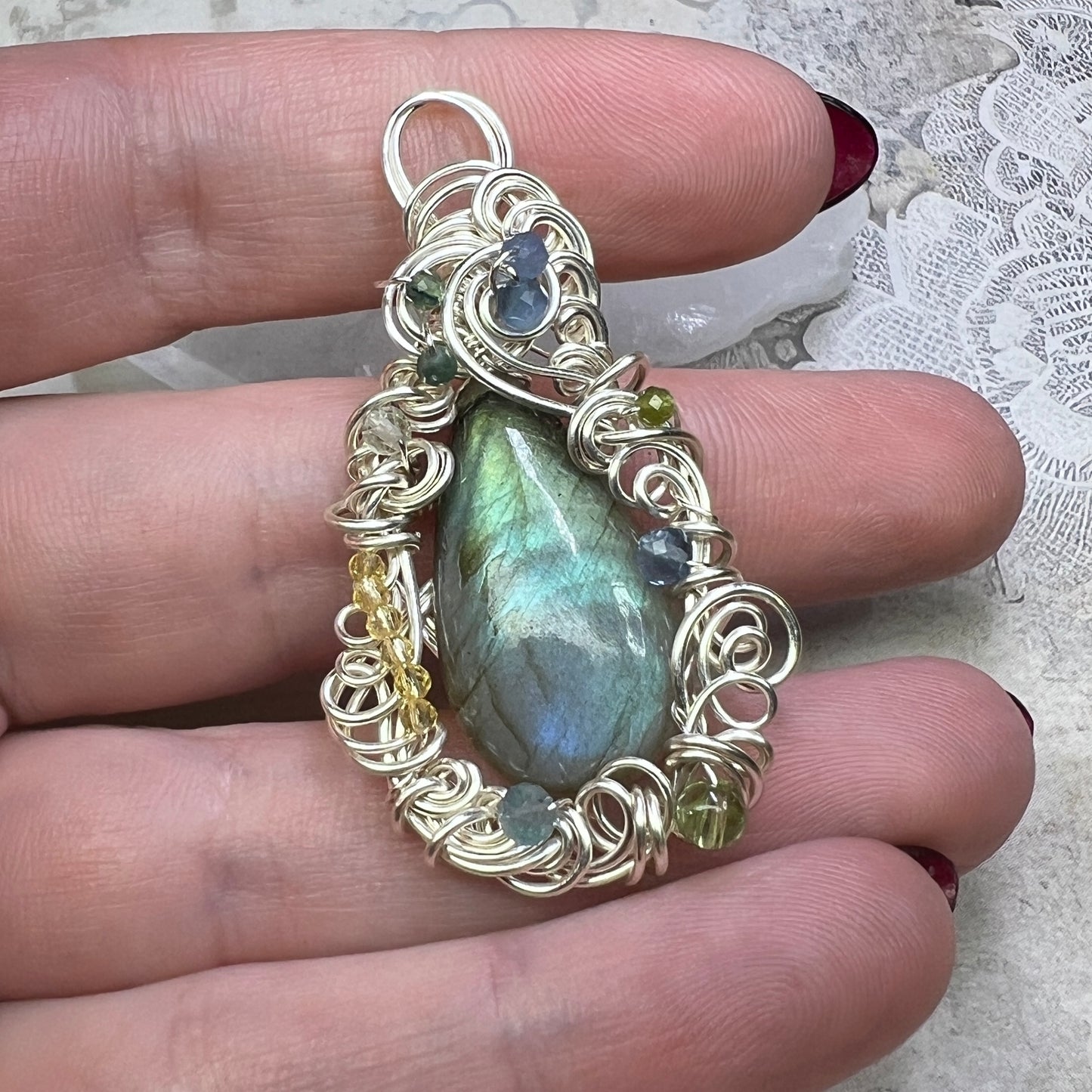 Petite Labradorite Pendant #8