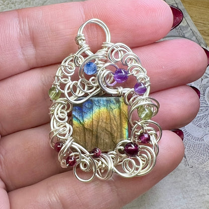 Petite Labradorite Pendant #12