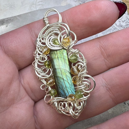 Petite Labradorite Pendant #9