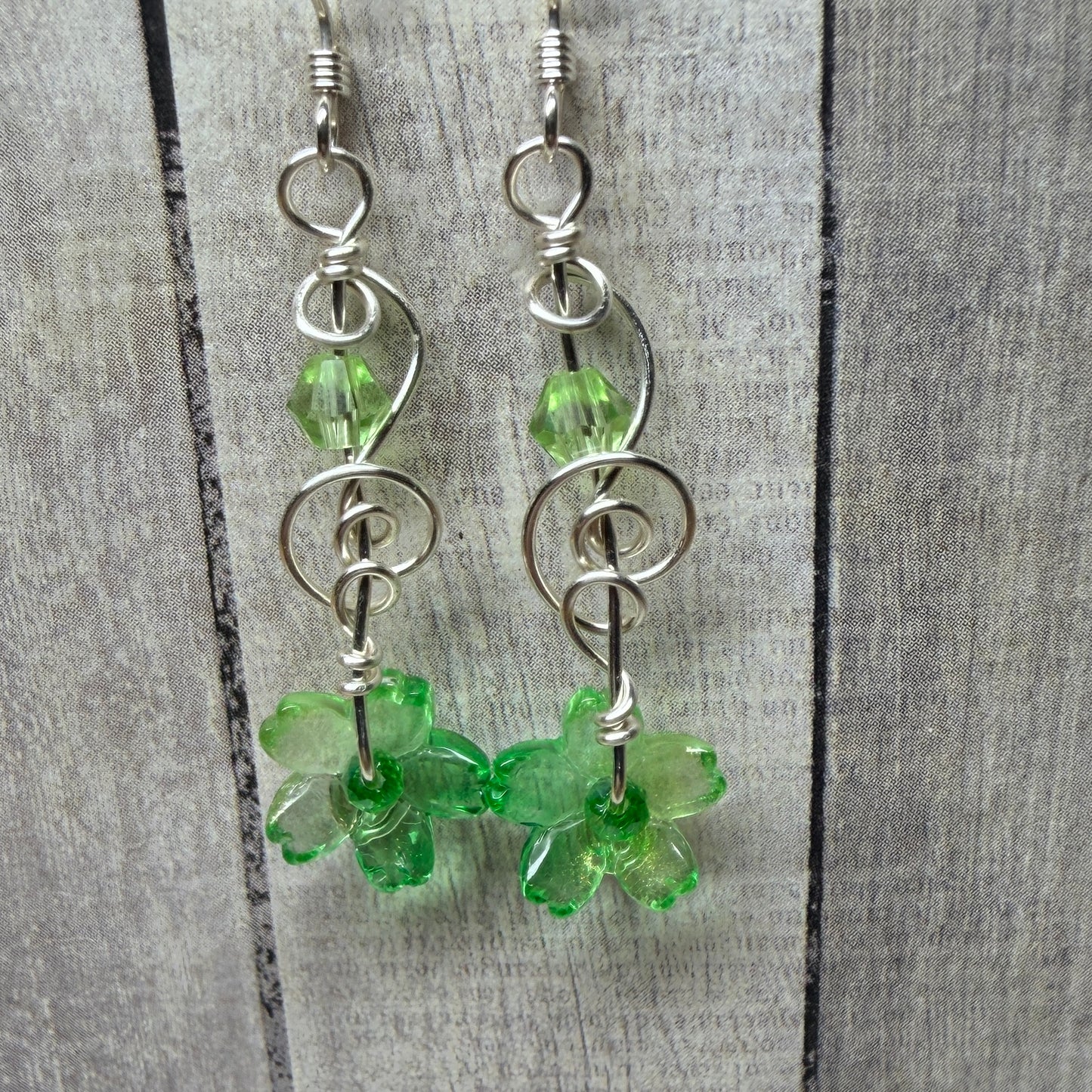 under summer skies: green flower earrings