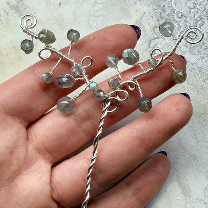 Hair ornament - labradorite