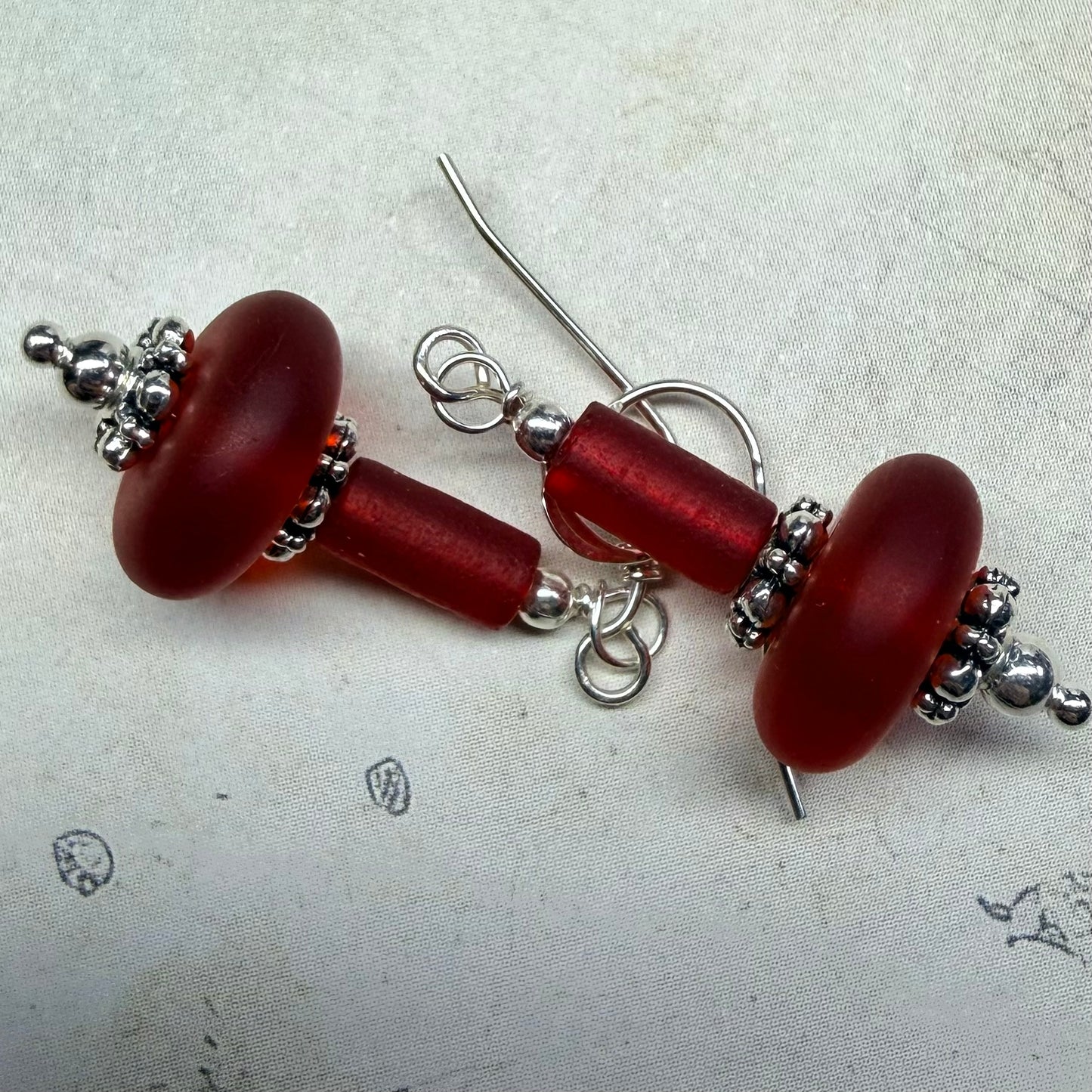 Mermaid Summer - red earrings