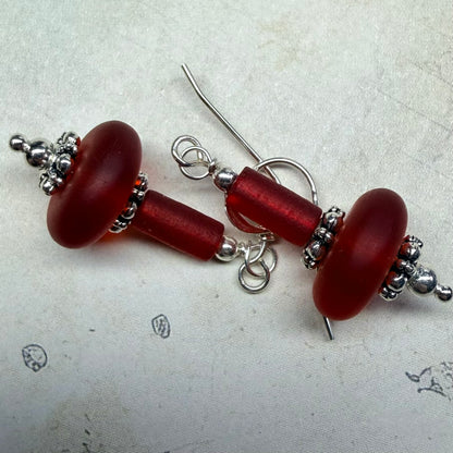 Mermaid Summer - red earrings