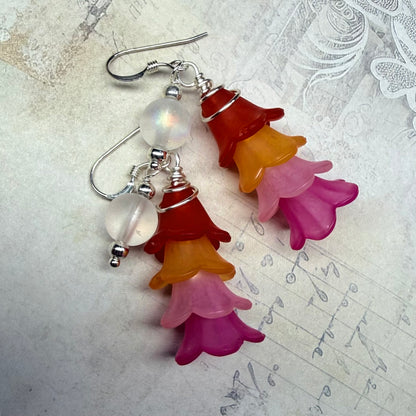 Mermaid Summer - sunset flower earrings