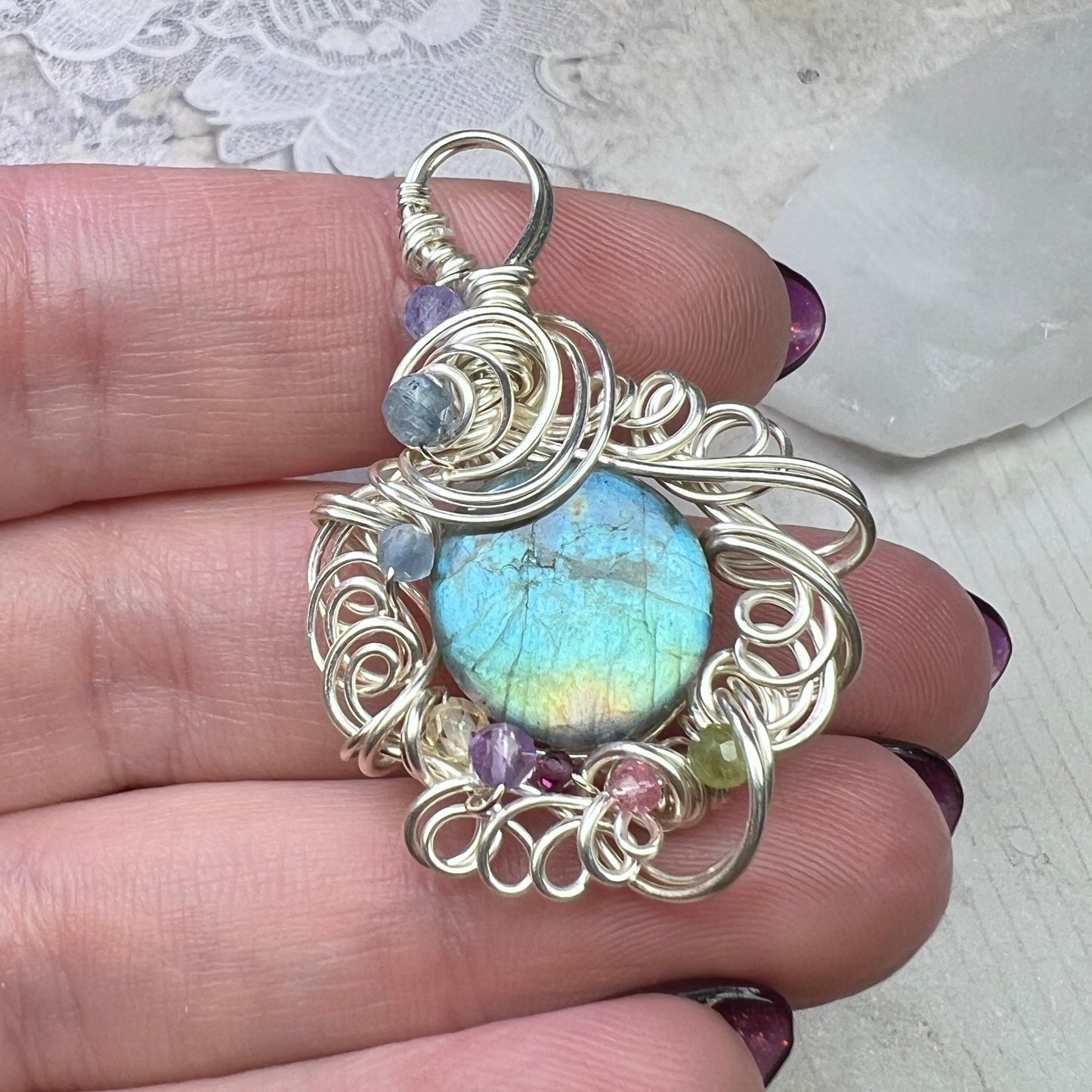 Petite Labradorite Pendant #4