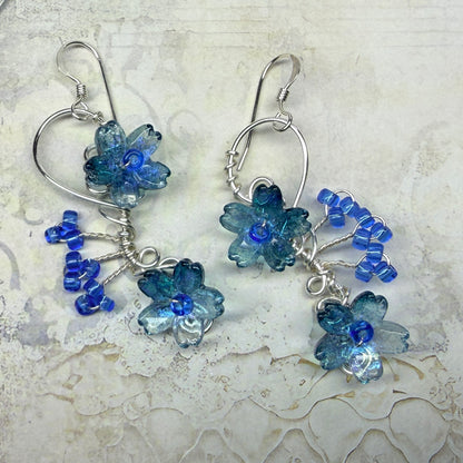 under summer skies: blue flower earrings