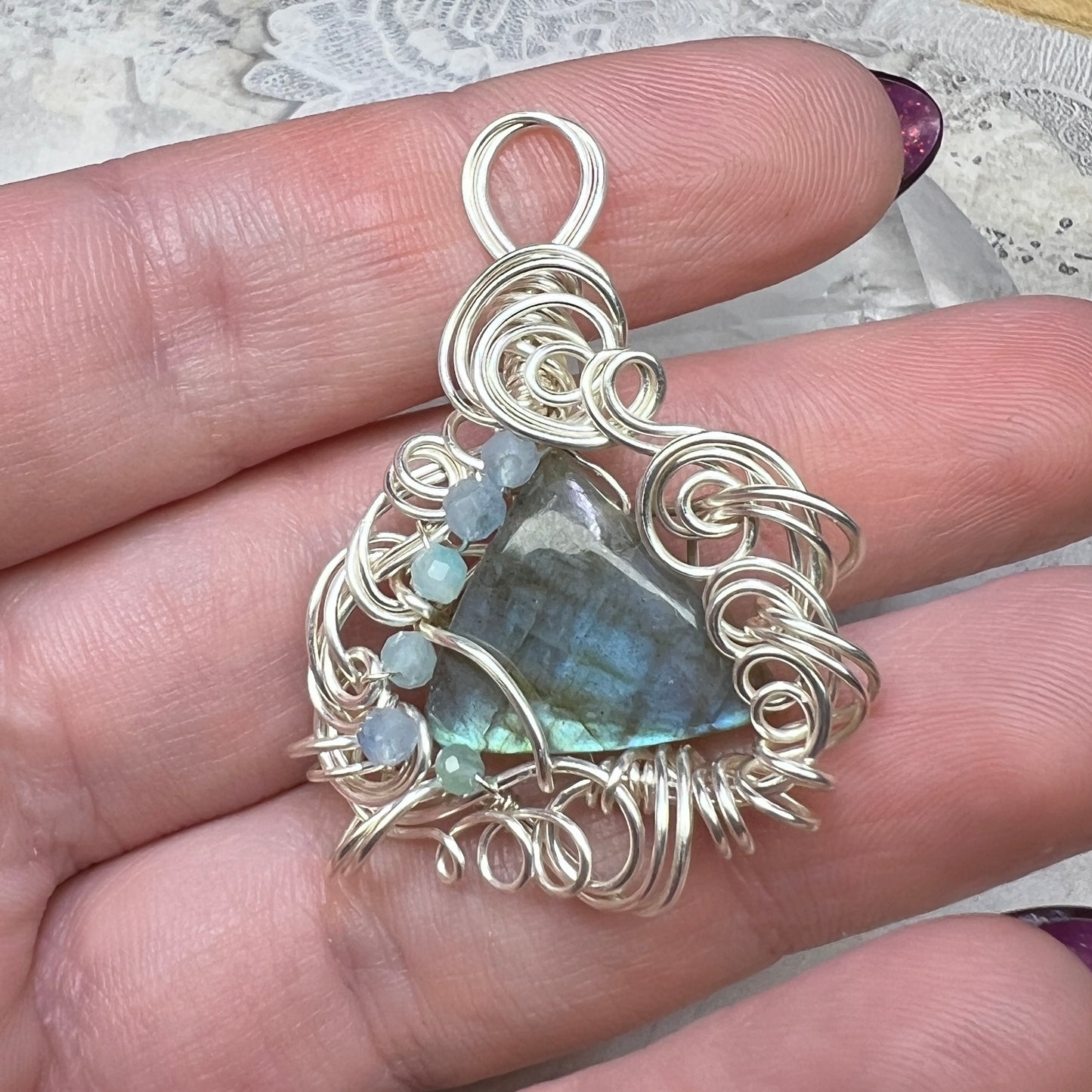 Petite Labradorite Pendant #1