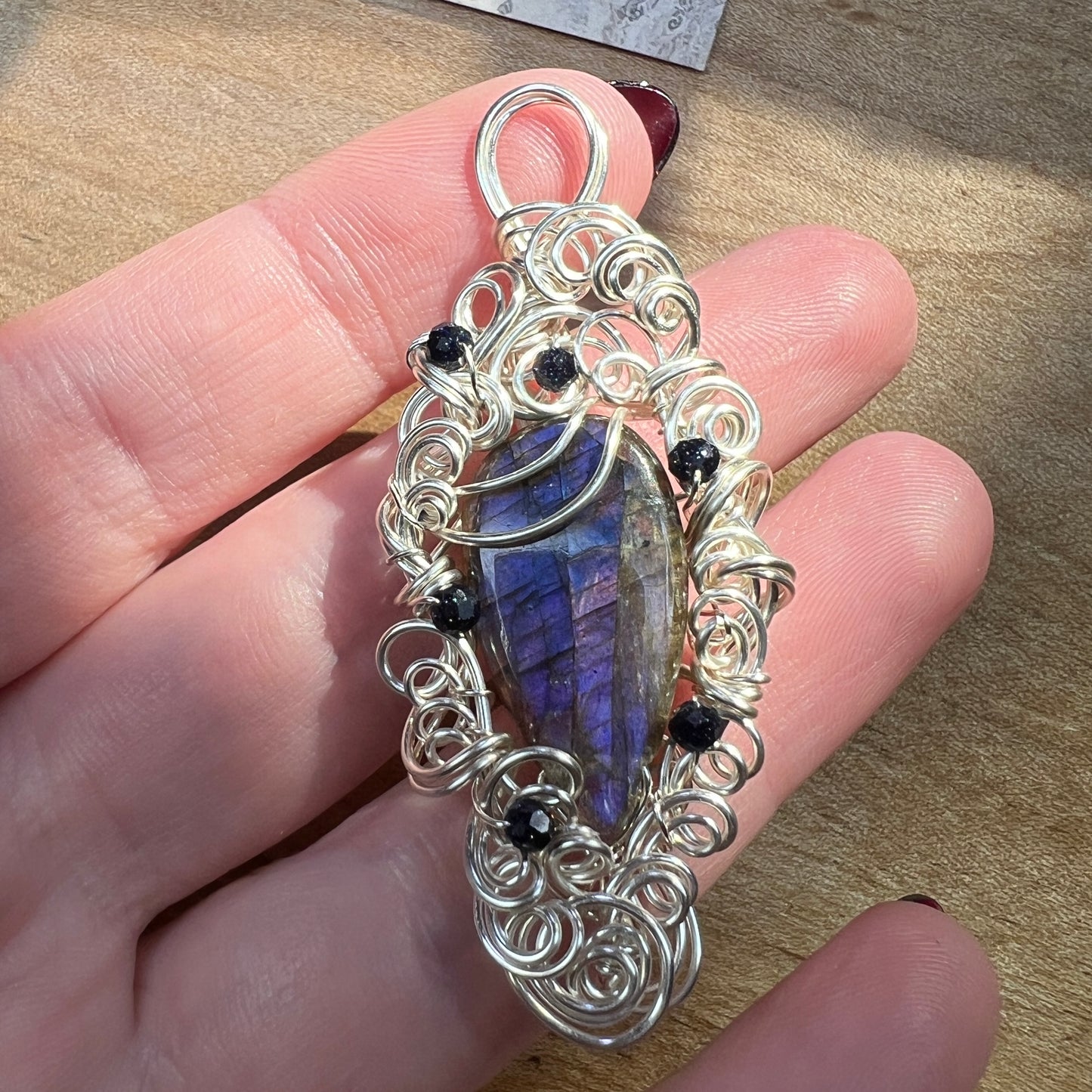 Petite Labradorite Pendant #7