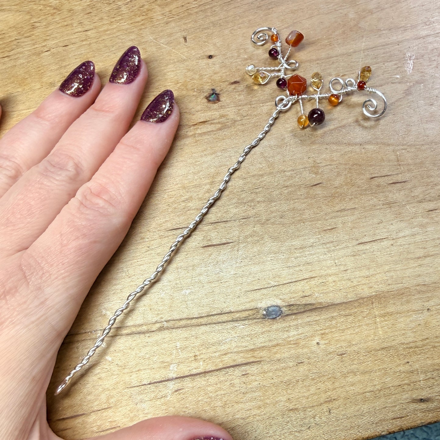 Hair ornament - red/orange/yellow
