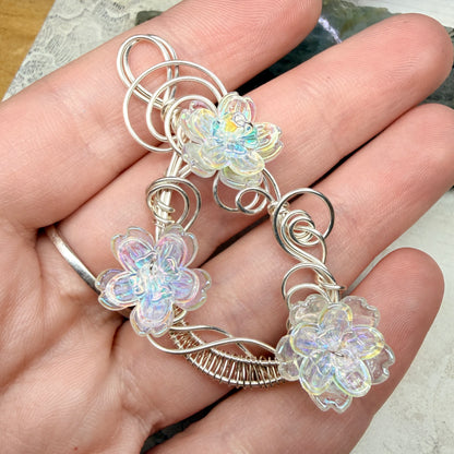 under summer skies: clear floral pendant #2