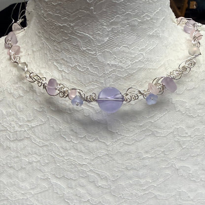Mermaid Summer - lavender and pink necklace