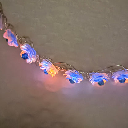 under summer skies: blue roses (glow in the dark)