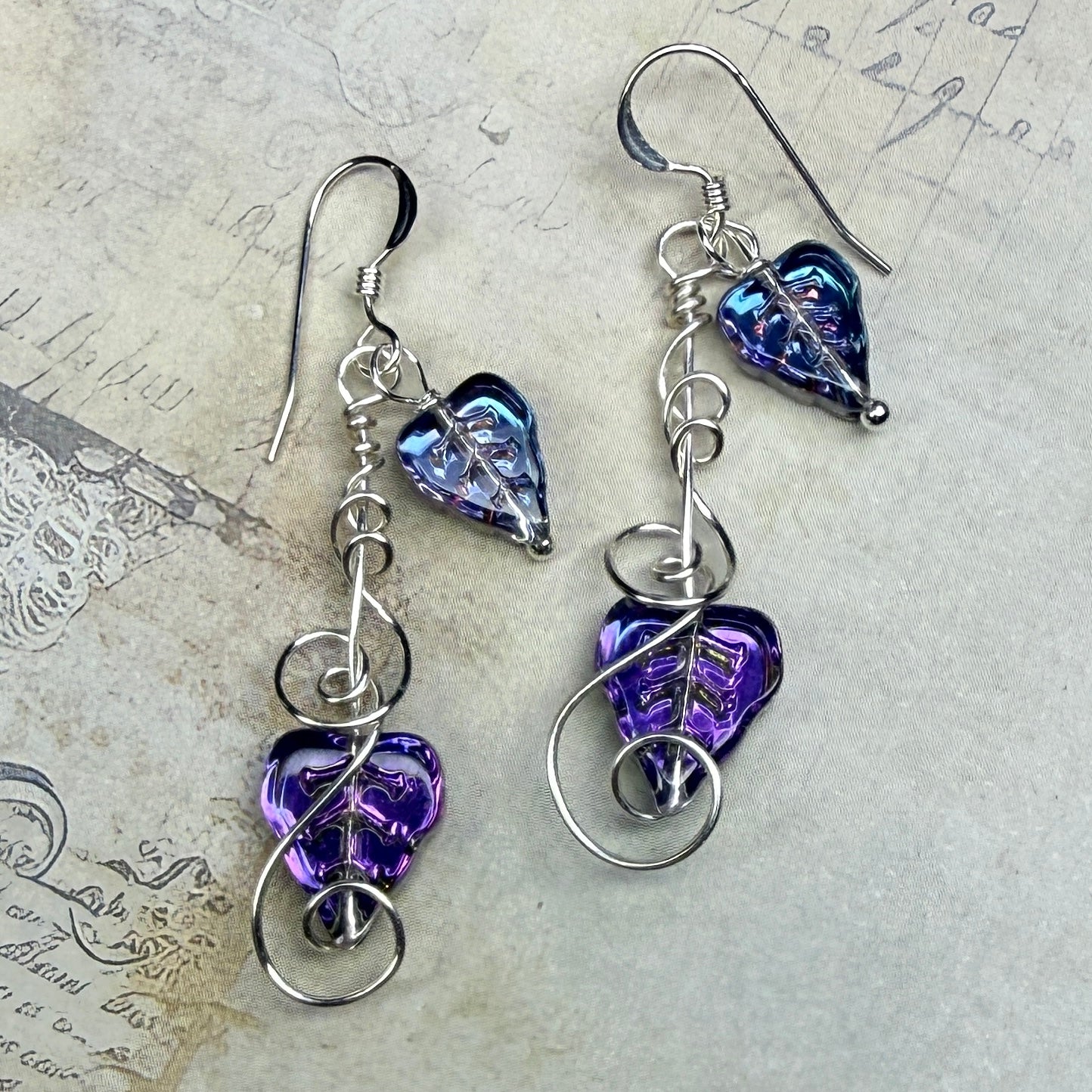 under summer skies: sunset leaf earrings