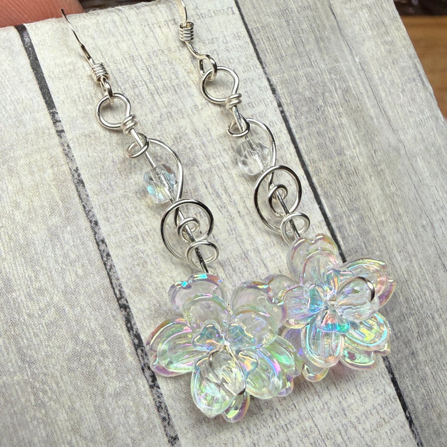 under summer skies: clear flower earrings