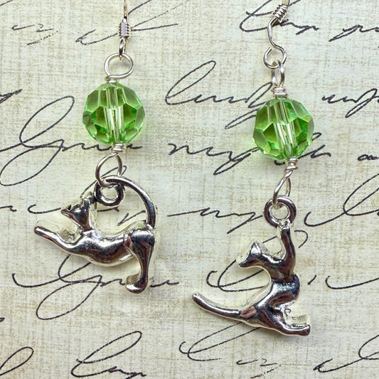 Kitty earrings - light green