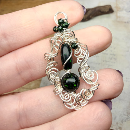 Green goldstone pendant