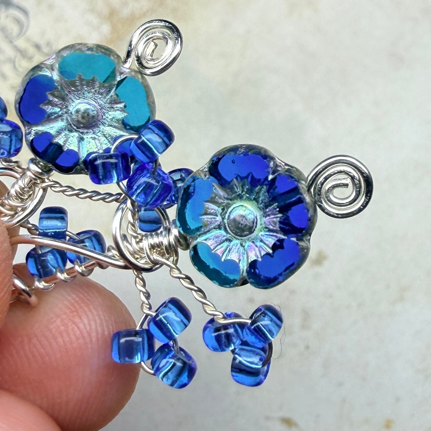 under summer skies: blue floral earrings