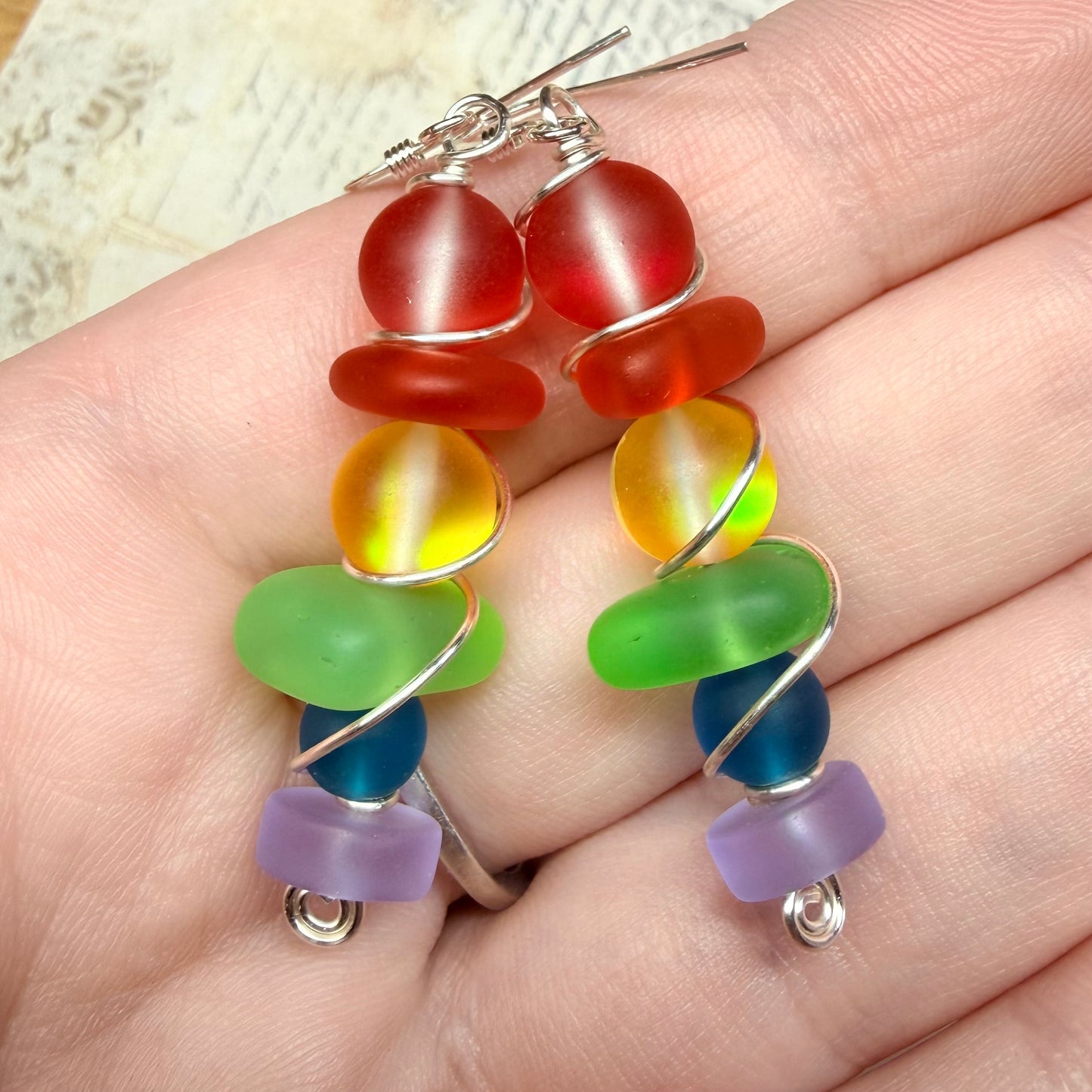 Mermaid Summer - rainbow earrings (lighter purple)