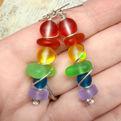 Mermaid Summer - rainbow earrings (lighter purple)