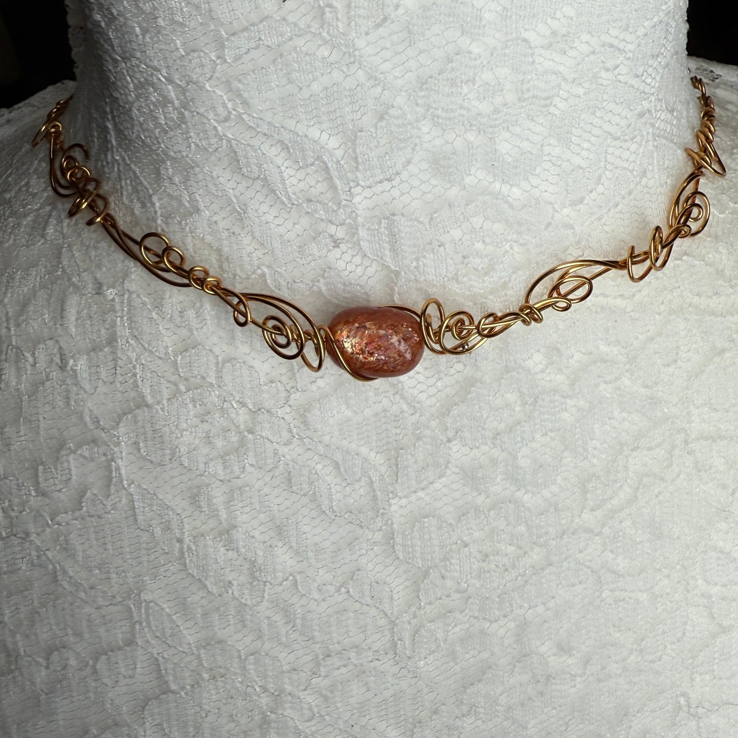 in the waiting woods -  sunstone necklace
