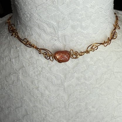 in the waiting woods -  sunstone necklace