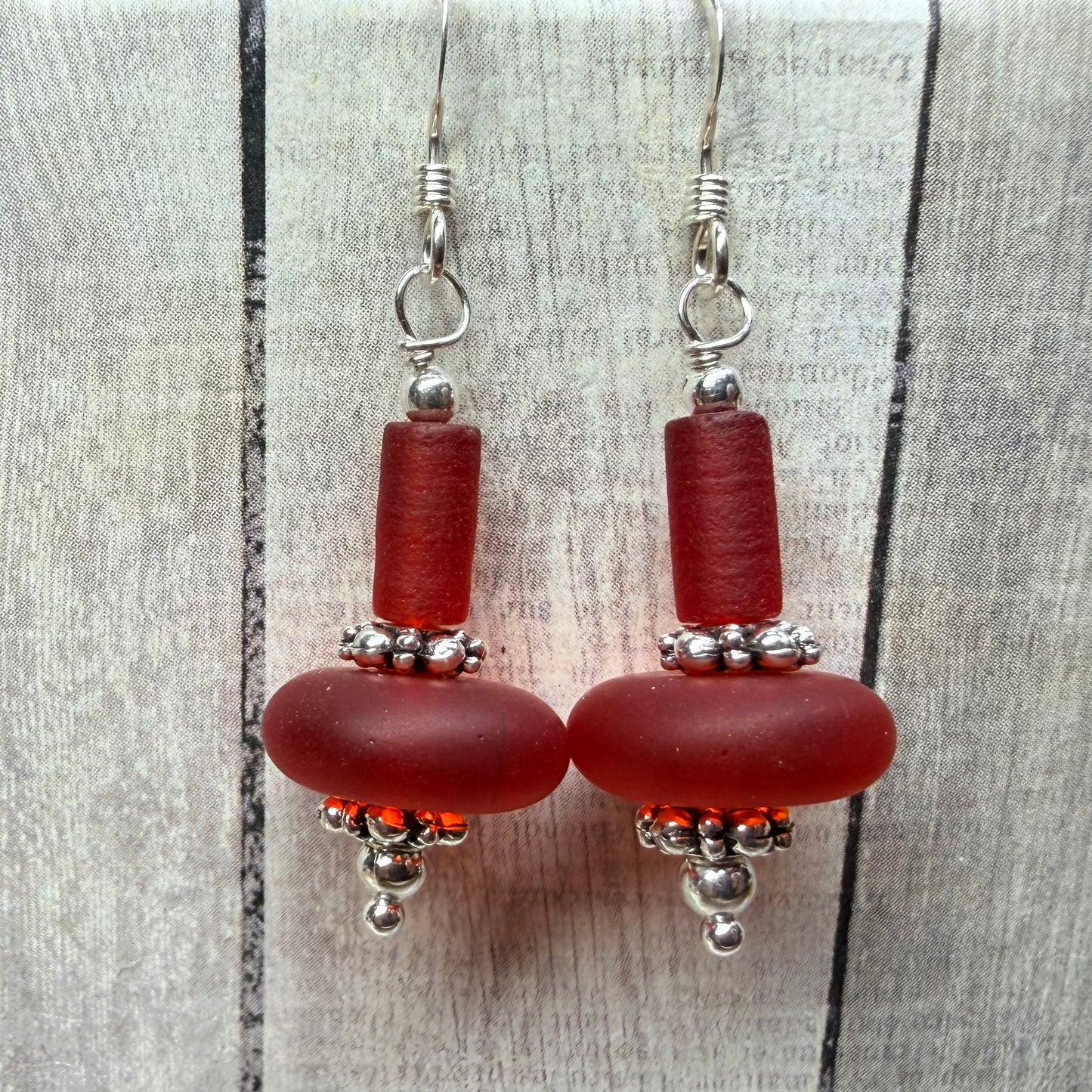 Mermaid Summer - red earrings