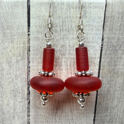 Mermaid Summer - red earrings