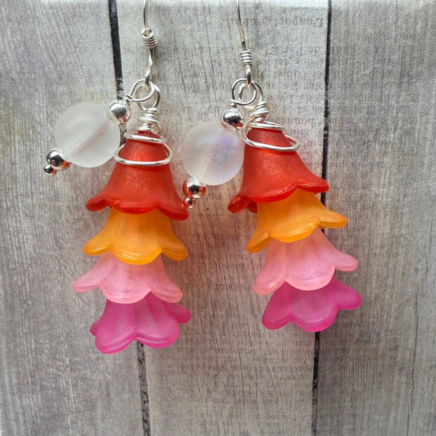 Mermaid Summer - sunset flower earrings