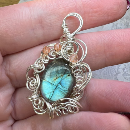 Petite Labradorite Pendant #6