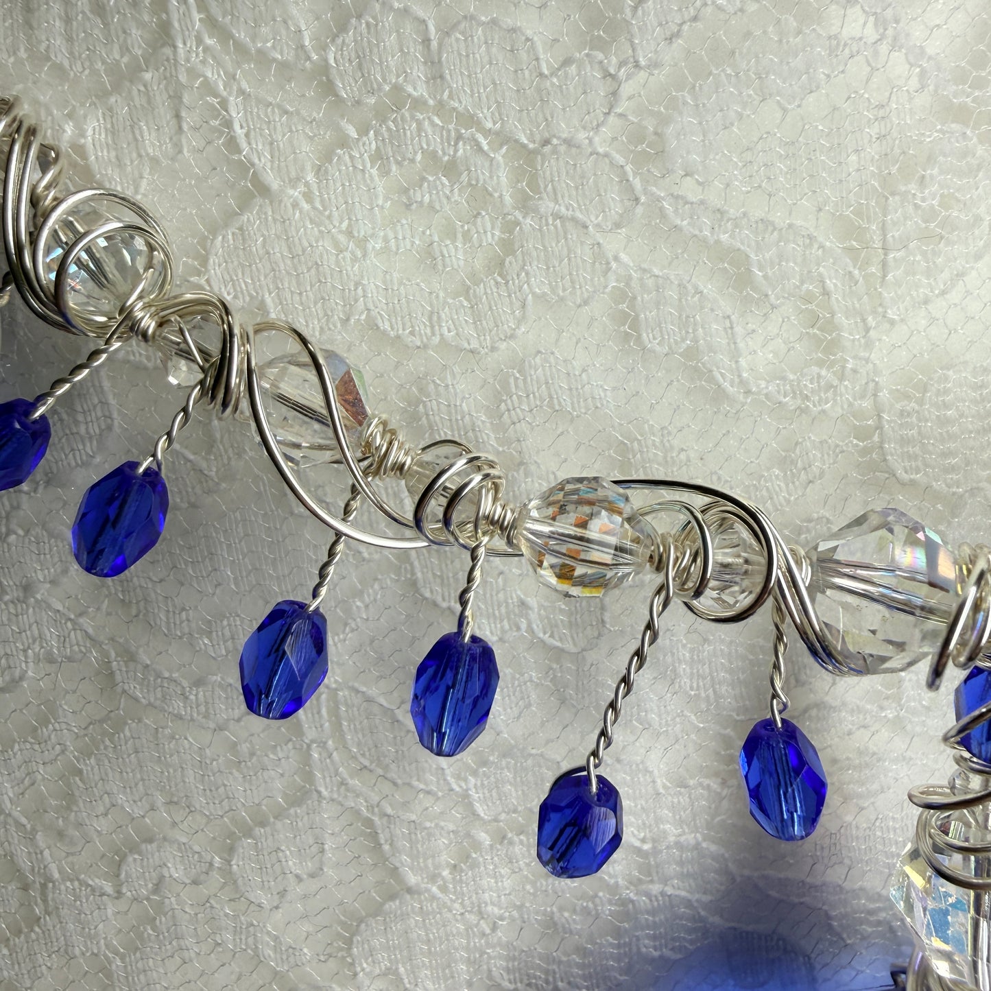 Custom blue heart necklace