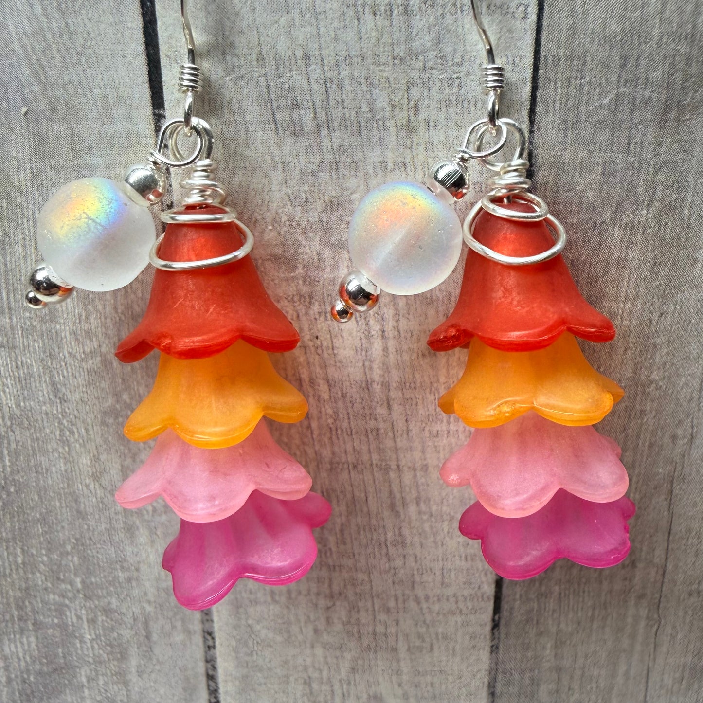 Mermaid Summer - sunset flower earrings
