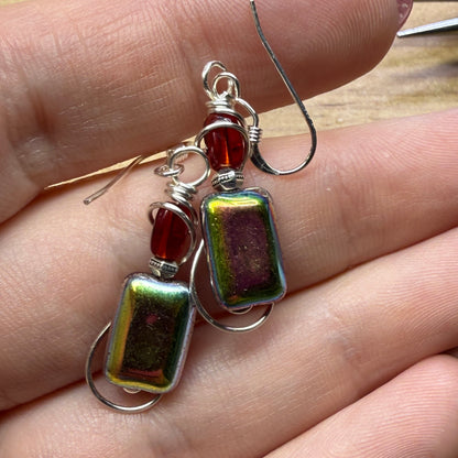 Red Glass Earrings